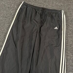 Adidas Track Pants Mens XL Black 3-Stripe Mesh Lined Ankle Zip Athletic Trousers